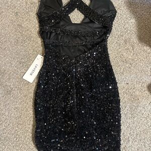 LAVETIR Black Sequin Dress